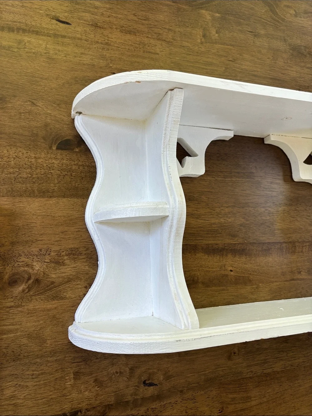 Vintage White Decorative Wall Display Shelf - Rustic Accent 24 x 12-1/2”